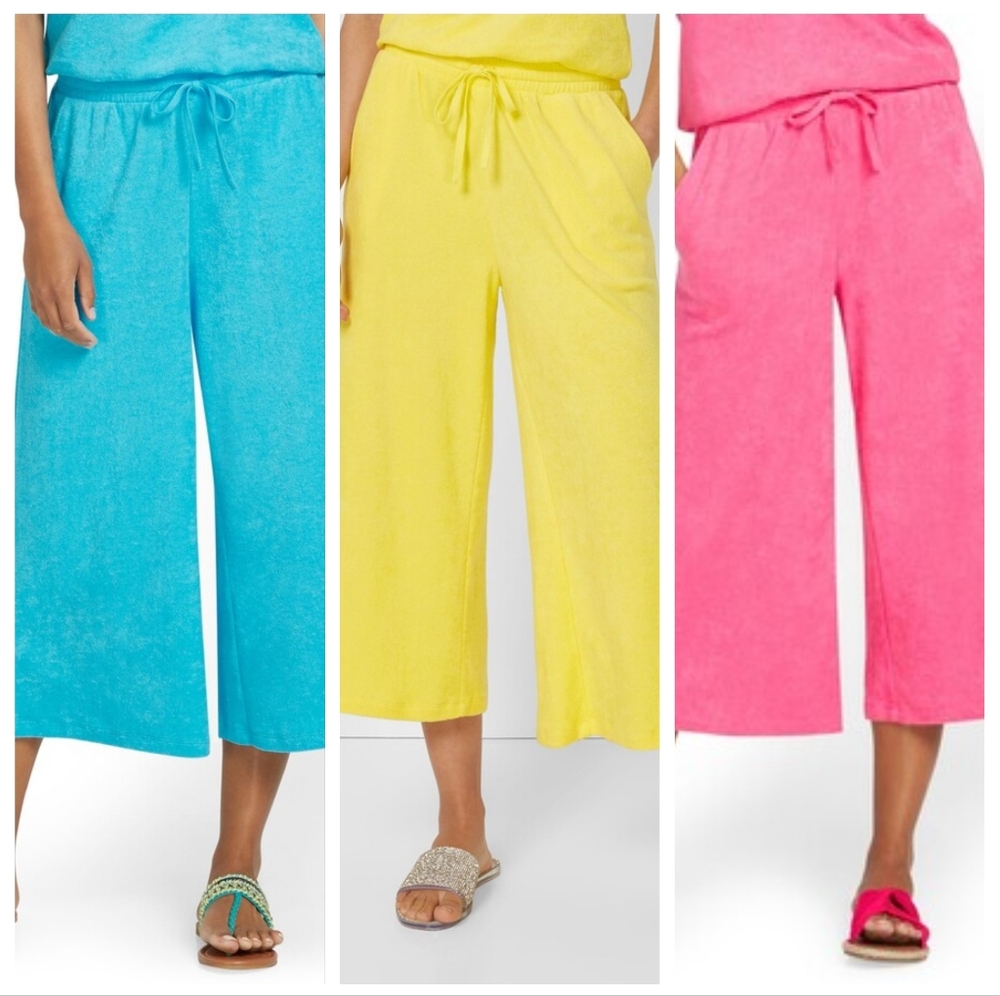 New York and Company Wide Leg Terry Beach Capris Mediums